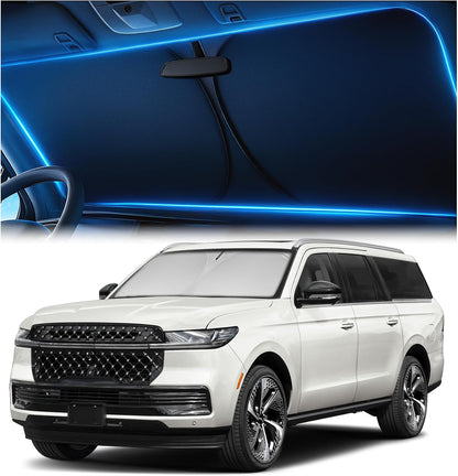 Windshield Sun Shade for Dodge RAM 1500 2019-2023 2024 2025 2026, Foldable Car Window Sunshade, Heat & UV Visor Cover, Reflective Front Shades Accessories - Colors D