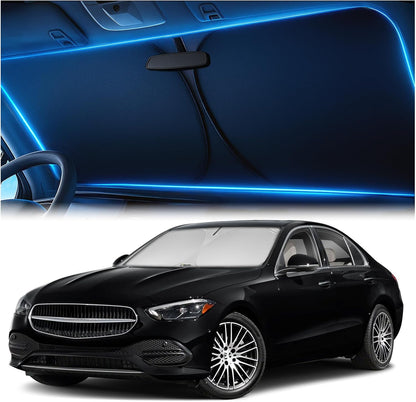 Windshield Sun Shade for Dodge RAM 1500 2019-2023 2024 2025 2026, Foldable Car Window Sunshade, Heat & UV Visor Cover, Reflective Front Shades Accessories - Colors D