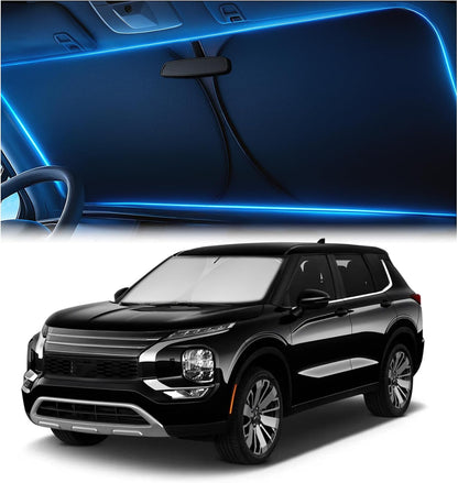 Windshield Sun Shade for Dodge RAM 1500 2019-2023 2024 2025 2026, Foldable Car Window Sunshade, Heat & UV Visor Cover, Reflective Front Shades Accessories - Colors D