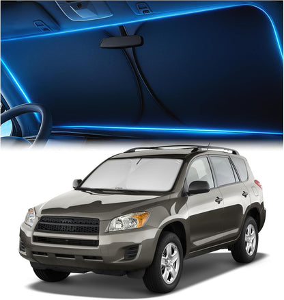 Windshield Sun Shade for Dodge RAM 1500 2019-2023 2024 2025 2026, Foldable Car Window Sunshade, Heat & UV Visor Cover, Reflective Front Shades Accessories - Colors D