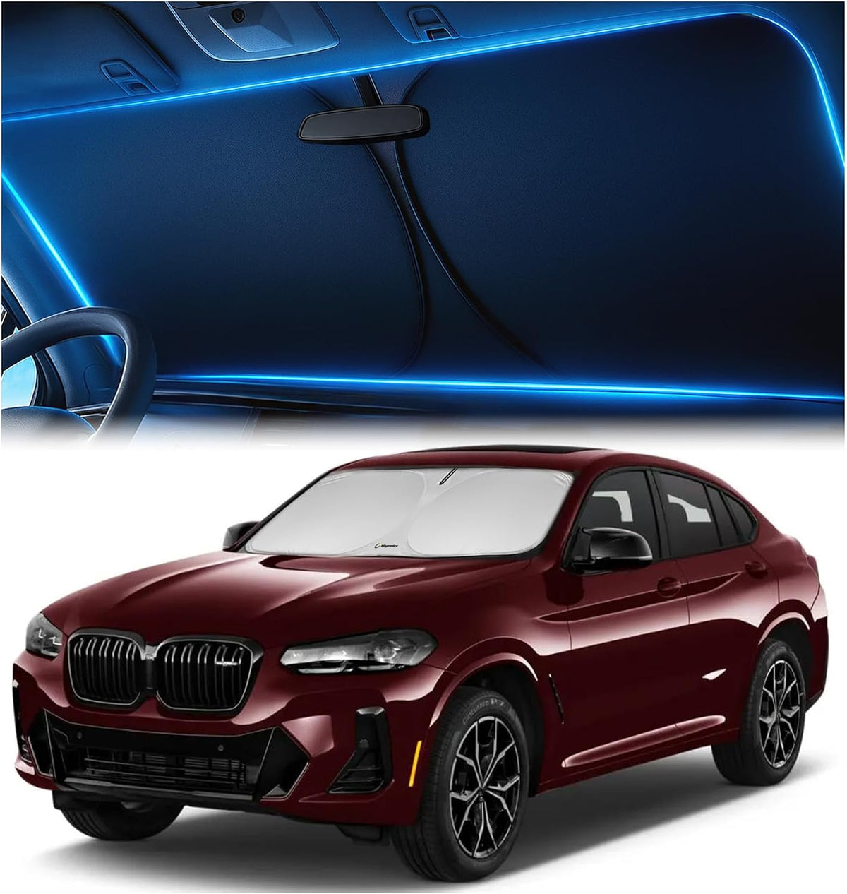 Windshield Sun Shade for Dodge RAM 1500 2019-2023 2024 2025 2026, Foldable Car Window Sunshade, Heat & UV Visor Cover, Reflective Front Shades Accessories - Colors C