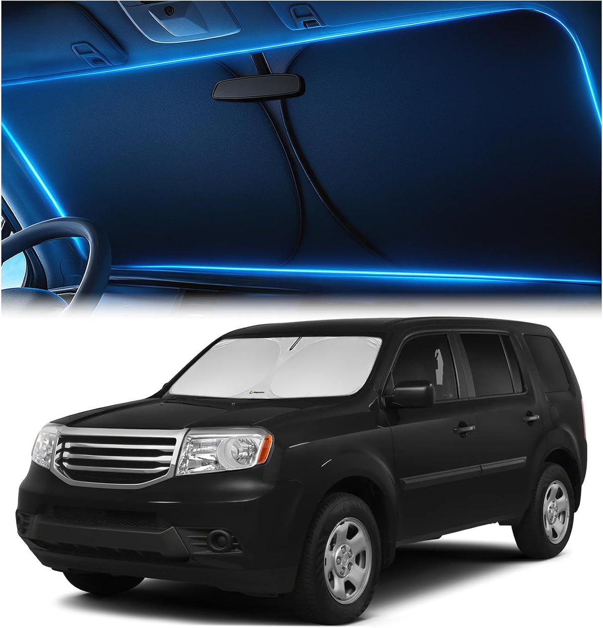 Windshield Sun Shade for Dodge RAM 1500 2019-2023 2024 2025 2026, Foldable Car Window Sunshade, Heat & UV Visor Cover, Reflective Front Shades Accessories - Colors C