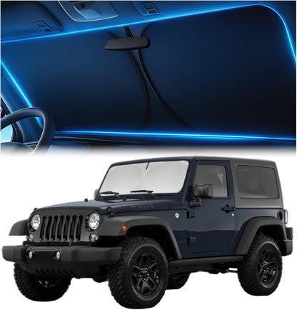 Windshield Sun Shade for Dodge RAM 1500 2019-2023 2024 2025 2026, Foldable Car Window Sunshade, Heat & UV Visor Cover, Reflective Front Shades Accessories - Colors C
