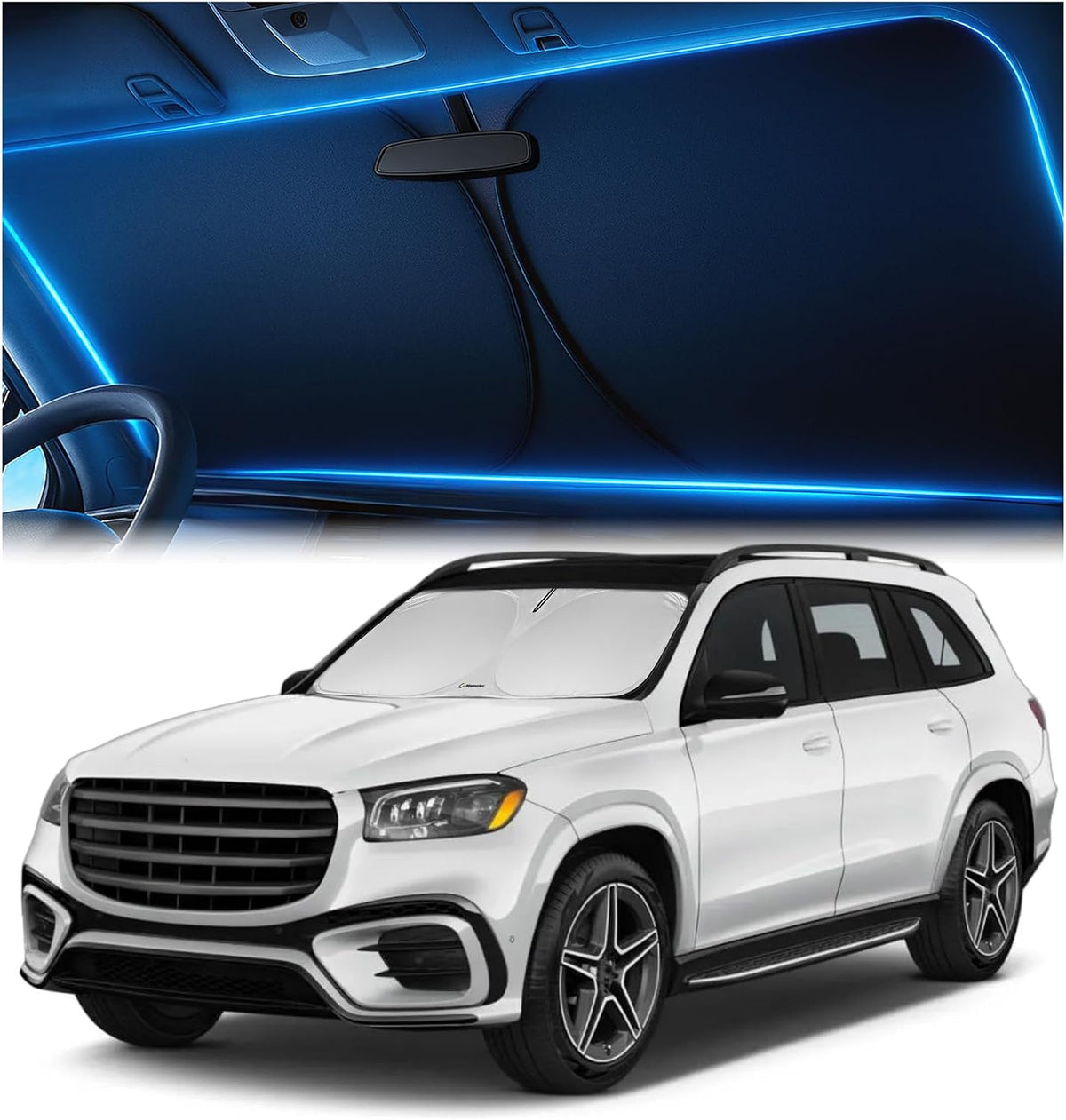 Windshield Sun Shade for Dodge RAM 1500 2019-2023 2024 2025 2026, Foldable Car Window Sunshade, Heat & UV Visor Cover, Reflective Front Shades Accessories - Colors C