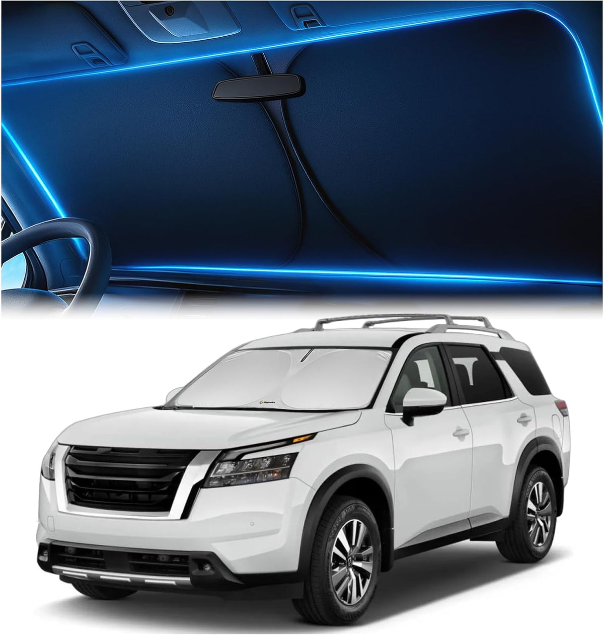 Windshield Sun Shade for Dodge RAM 1500 2019-2023 2024 2025 2026, Foldable Car Window Sunshade, Heat & UV Visor Cover, Reflective Front Shades Accessories - Colors C