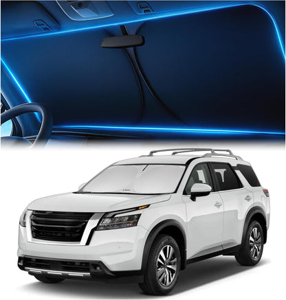 Windshield Sun Shade for Dodge RAM 1500 2019-2023 2024 2025 2026, Foldable Car Window Sunshade, Heat & UV Visor Cover, Reflective Front Shades Accessories - Colors C
