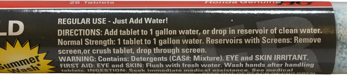 08798-TABS Windshield Washer Tablets Summer Wash – OEM Cleaning Solution, 25 Tablets per Tube