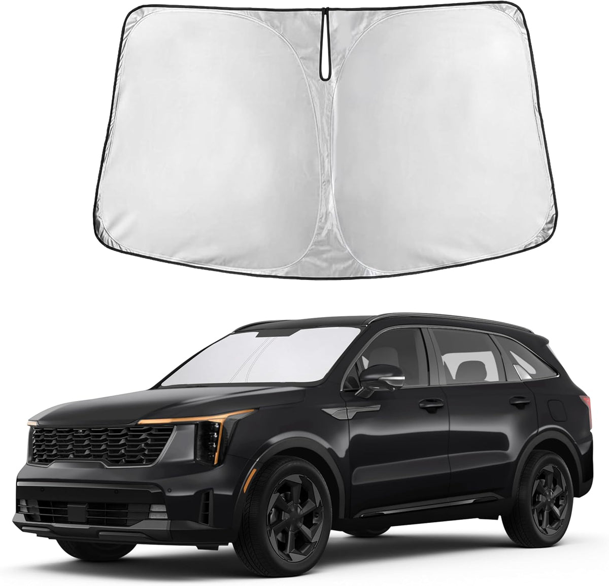 Windshield Sun Shade, Foldable Car Window Shades, 280T Visor Shade - Colors B