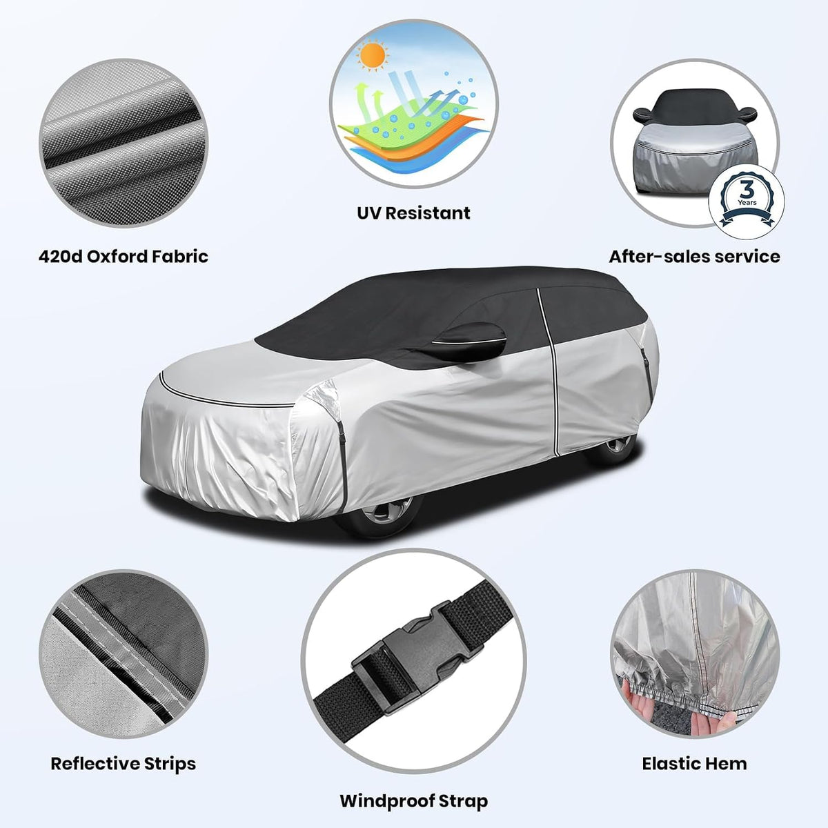 420d Waterproof Car Cover for Toyota RAV4 SUV Accessories - Colors C