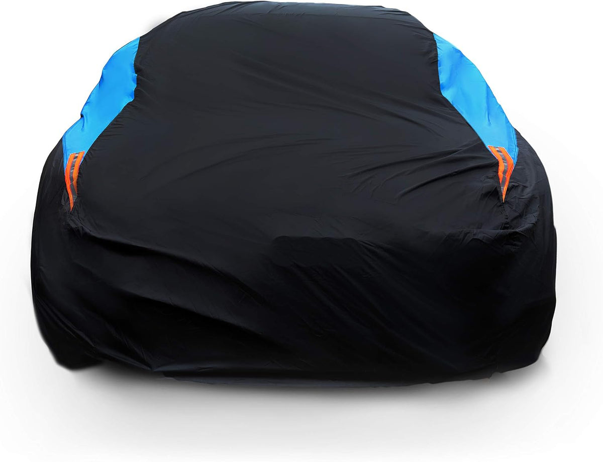 Waterproof Car Cover All Weather Snowproof UV Protection Windproof Outdoor Full car Cover, Universal Fit for Sedan (Fit Sedan Length 194-206 inch, Blue) - Colors B