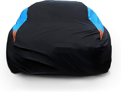 Waterproof Car Cover All Weather Snowproof UV Protection Windproof Outdoor Full car Cover, Universal Fit for Sedan (Fit Sedan Length 194-206 inch, Blue) - Colors B