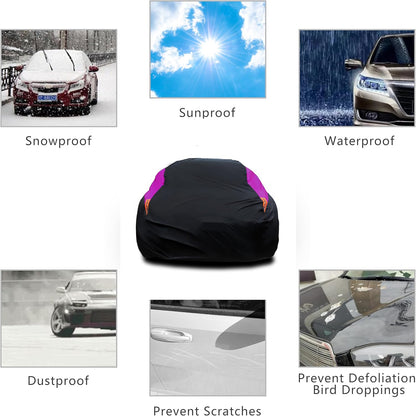 Waterproof Car Cover All Weather Snowproof UV Protection Windproof Outdoor Full car Cover, Universal Fit for Sedan (Fit Sedan Length 194-206 inch, Blue) - Colors B