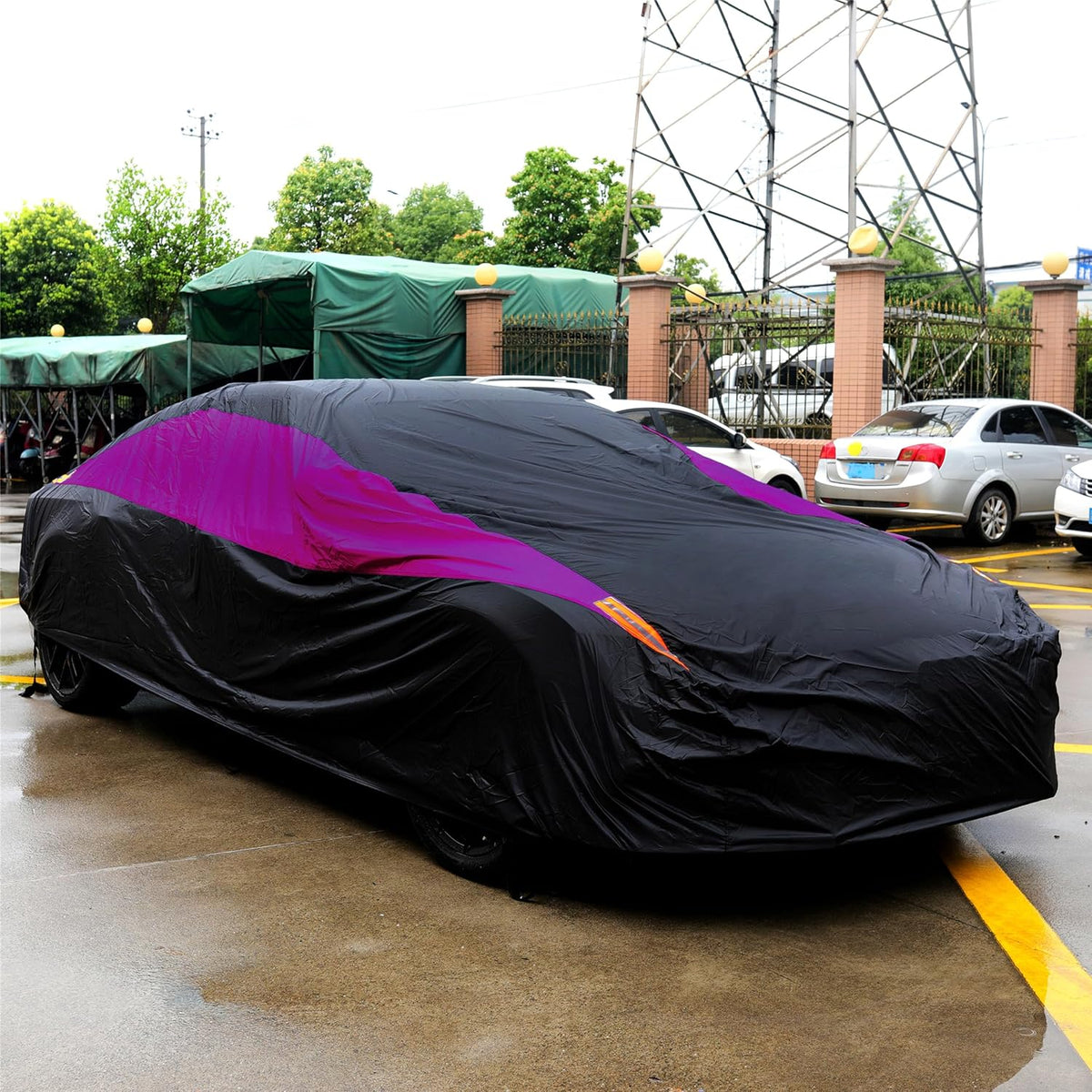 Waterproof Car Cover All Weather Snowproof UV Protection Windproof Outdoor Full car Cover, Universal Fit for Sedan (Fit Sedan Length 194-206 inch, Blue) - Colors B