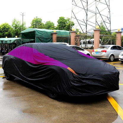 Waterproof Car Cover All Weather Snowproof UV Protection Windproof Outdoor Full car Cover, Universal Fit for Sedan (Fit Sedan Length 194-206 inch, Blue) - Colors B