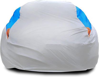 Waterproof Car Cover All Weather Snowproof UV Protection Windproof Outdoor Full car Cover, Universal Fit for Sedan (Fit Sedan Length 194-206 inch, Blue) - Colors B