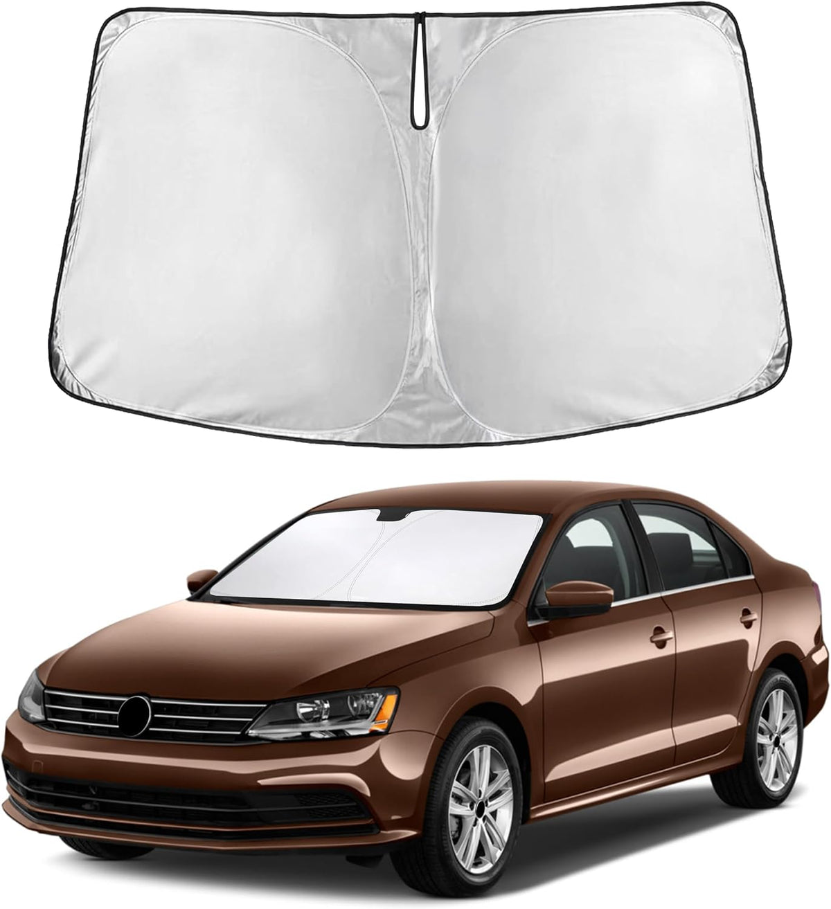 Windshield Sun Shade, Foldable Car Window Shades, 280T Visor Shade - Colors E