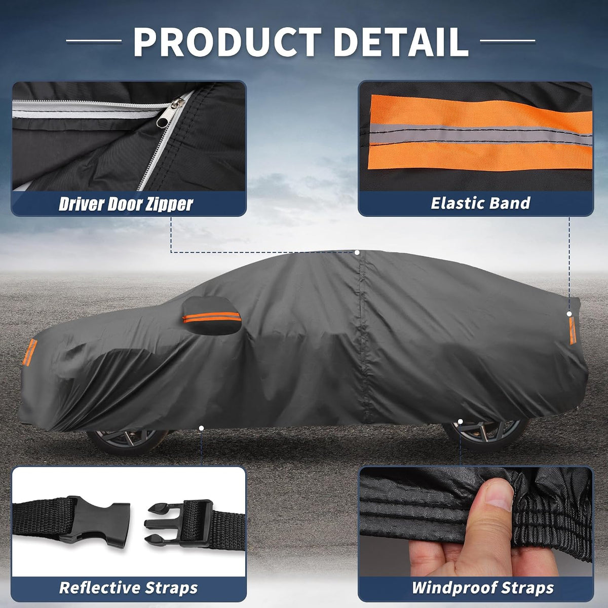 210D-PU Car Cover for Honda Civic Sedan Coupe - Colors B