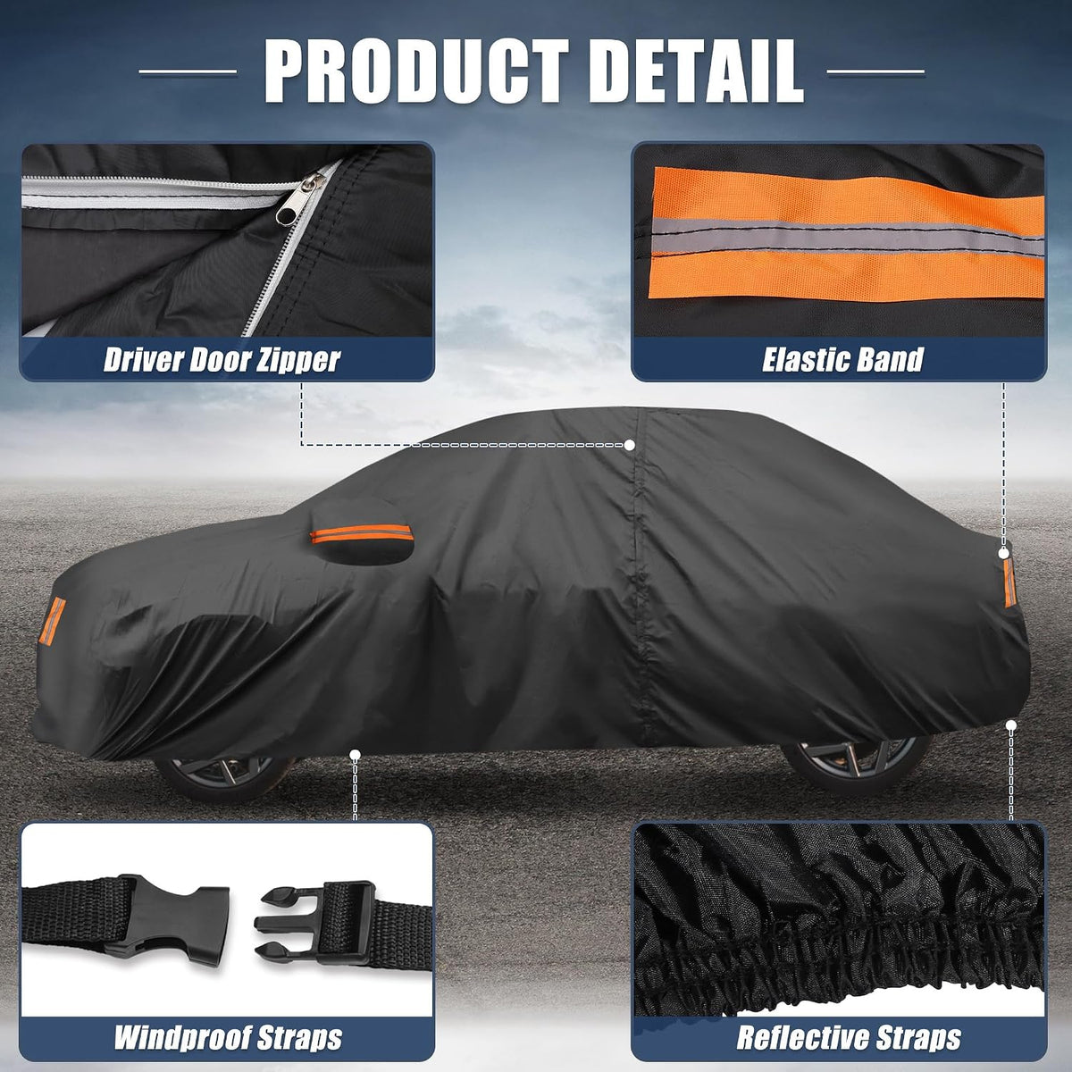 210D-PU Car Cover for Honda Civic Sedan Coupe - Colors B