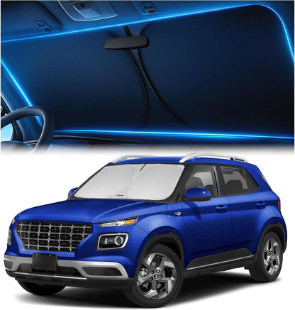 Windshield Sun Shade for Dodge RAM 1500 2019-2023 2024 2025 2026, Foldable Car Window Sunshade, Heat & UV Visor Cover, Reflective Front Shades Accessories - Colors E