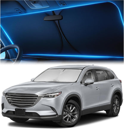 Windshield Sun Shade for Dodge RAM 1500 2019-2023 2024 2025 2026, Foldable Car Window Sunshade, Heat & UV Visor Cover, Reflective Front Shades Accessories - Colors E