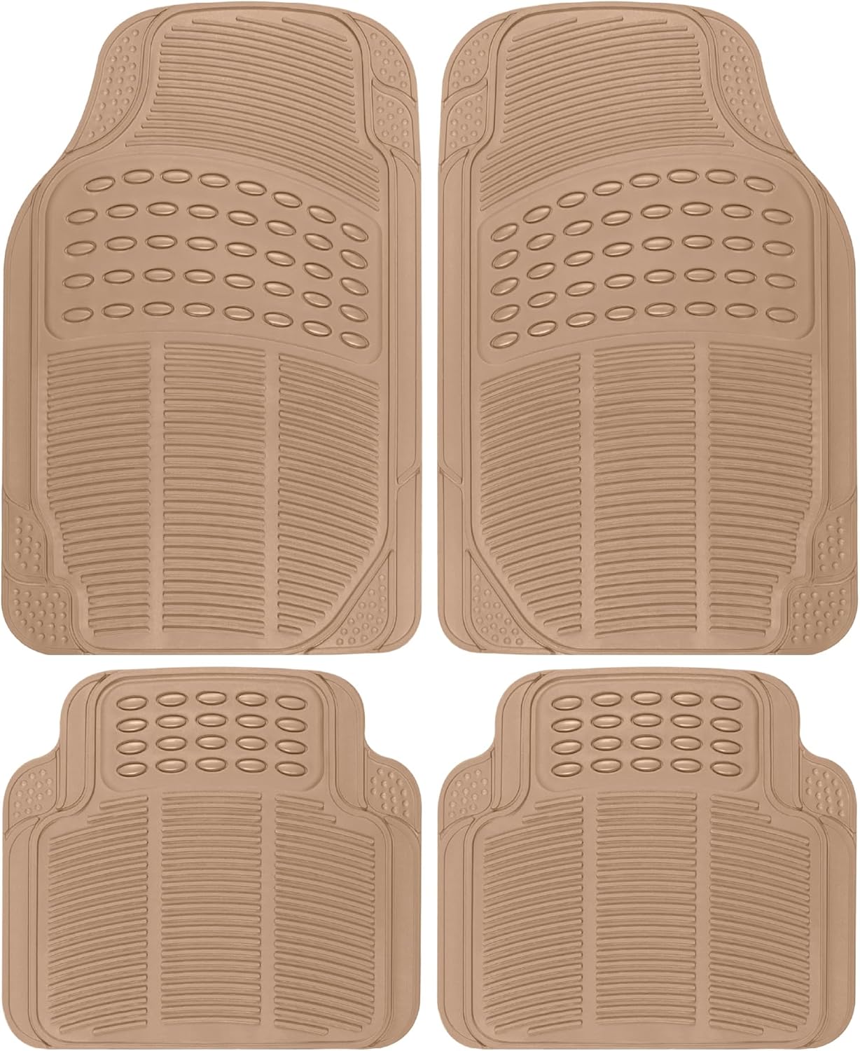 BDK ProLiner Car Floor Mats for Cars Trucks SUV, 3-Piece All-Weather Heavy Duty Rubber Liners with Universal Trimmable Fit, Durable Waterproof Vehicle Auto Floor Mats with Capture Ridges Black
