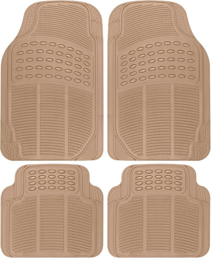 BDK ProLiner Car Floor Mats for Cars Trucks SUV, 3-Piece All-Weather Heavy Duty Rubber Liners with Universal Trimmable Fit, Durable Waterproof Vehicle Auto Floor Mats with Capture Ridges Black