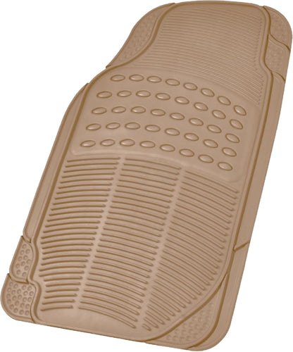 BDK ProLiner Car Floor Mats for Cars Trucks SUV, 3-Piece All-Weather Heavy Duty Rubber Liners with Universal Trimmable Fit, Durable Waterproof Vehicle Auto Floor Mats with Capture Ridges Black