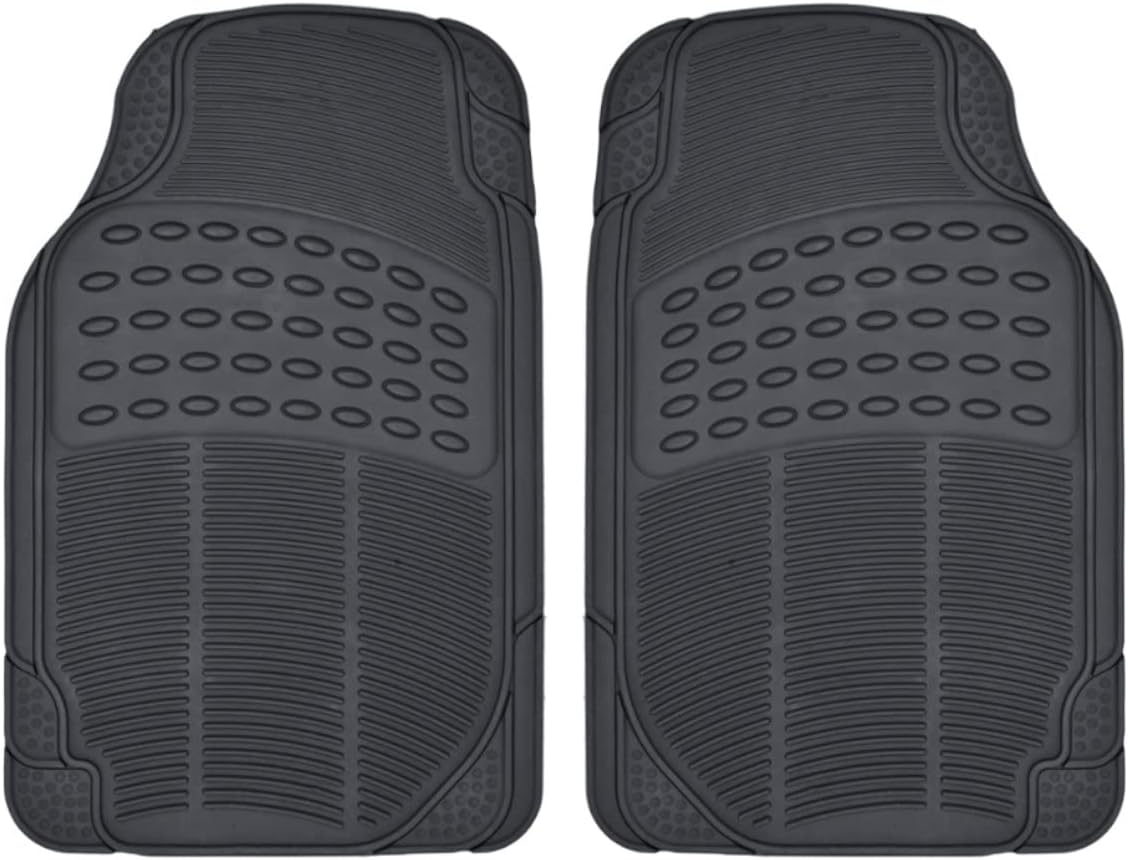 BDK ProLiner Car Floor Mats for Cars Trucks SUV, 3-Piece All-Weather Heavy Duty Rubber Liners with Universal Trimmable Fit, Durable Waterproof Vehicle Auto Floor Mats with Capture Ridges Black