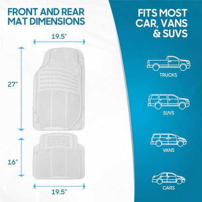 BDK ProLiner Car Floor Mats for Cars Trucks SUV, 3-Piece All-Weather Heavy Duty Rubber Liners with Universal Trimmable Fit, Durable Waterproof Vehicle Auto Floor Mats with Capture Ridges Black