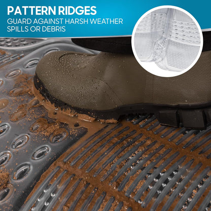 BDK ProLiner Car Floor Mats for Cars Trucks SUV, 3-Piece All-Weather Heavy Duty Rubber Liners with Universal Trimmable Fit, Durable Waterproof Vehicle Auto Floor Mats with Capture Ridges Black