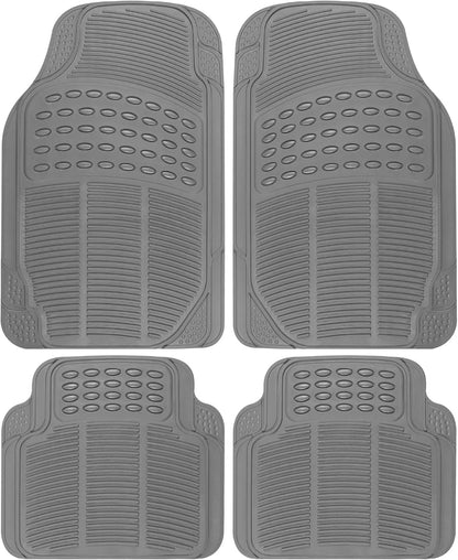 BDK ProLiner Car Floor Mats for Cars Trucks SUV, 3-Piece All-Weather Heavy Duty Rubber Liners with Universal Trimmable Fit, Durable Waterproof Vehicle Auto Floor Mats with Capture Ridges Black