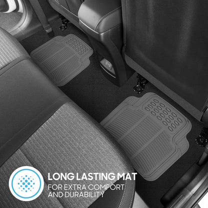 BDK ProLiner Car Floor Mats for Cars Trucks SUV, 3-Piece All-Weather Heavy Duty Rubber Liners with Universal Trimmable Fit, Durable Waterproof Vehicle Auto Floor Mats with Capture Ridges Black