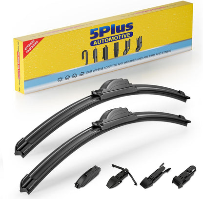 5 PLUS 22" and 22" Windshield Wipers Blades 2 Pack,All-Weather Performance - Colors B