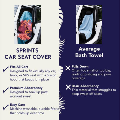 Athletic Running Towel, Full-Sized, Car Seat Cover - Performance Microfiber (Garden of Races Past) - Colors B