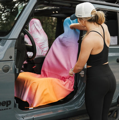 Athletic Running Towel, Full-Sized, Car Seat Cover - Performance Microfiber (Garden of Races Past) - Colors B