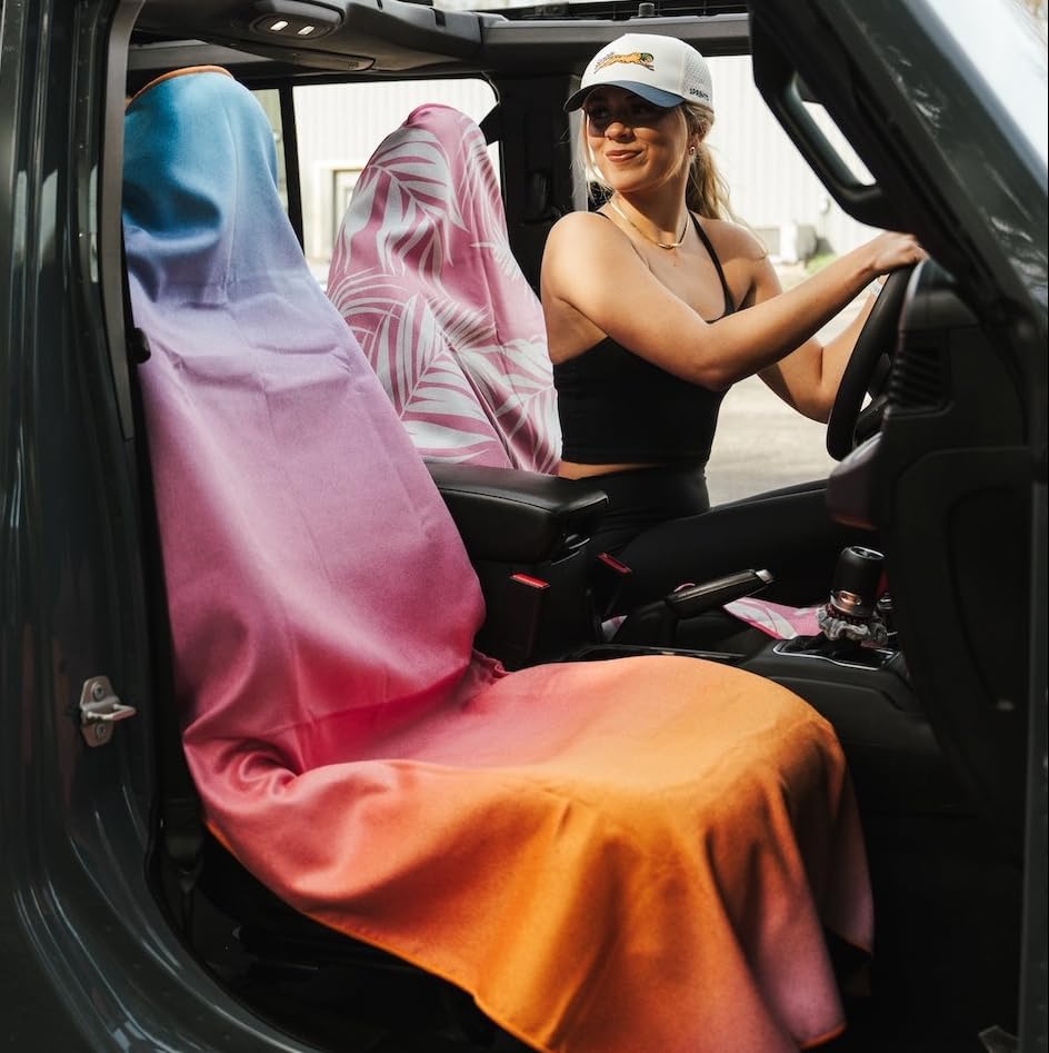Athletic Running Towel, Full-Sized, Car Seat Cover - Performance Microfiber (Garden of Races Past) - Colors B