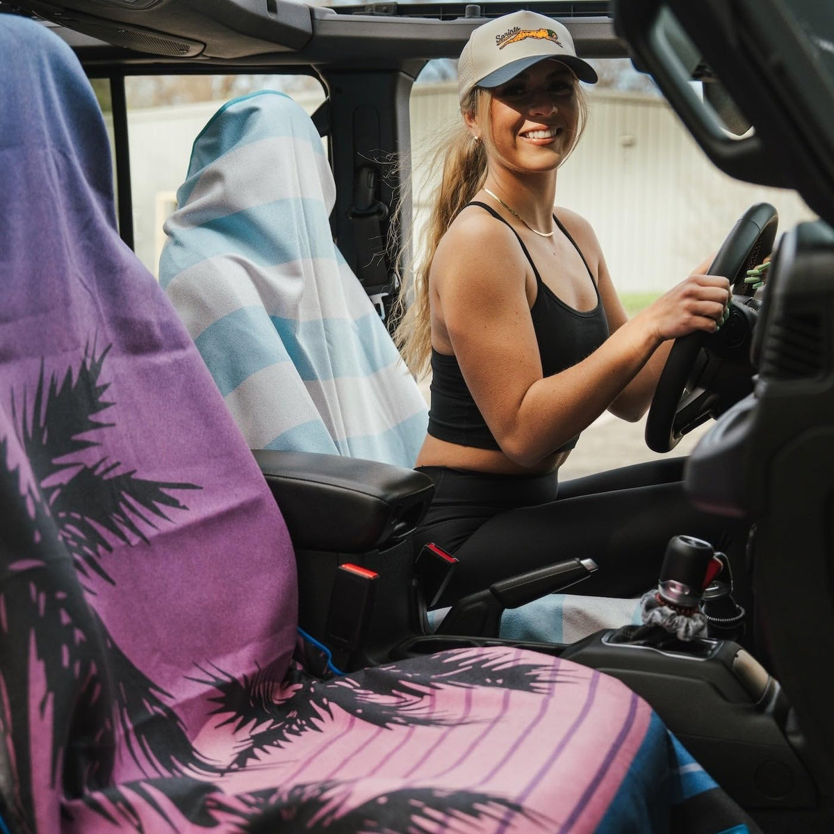 Athletic Running Towel, Full-Sized, Car Seat Cover - Performance Microfiber (Garden of Races Past) - Colors B