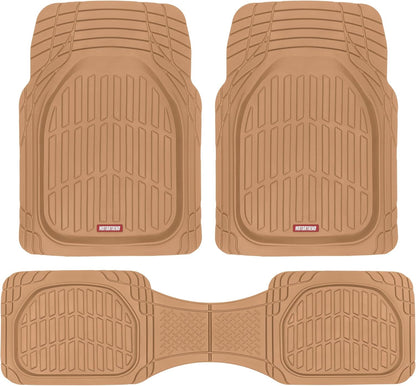 Motor Trend -2 Piece Front Car Floor Mats- Black FlexTough Contour Liners-Deep Dish Heavy Duty Rubber Floor Mats for Car SUV Truck & Van-All Weather Protection, Universal Trim to Fit