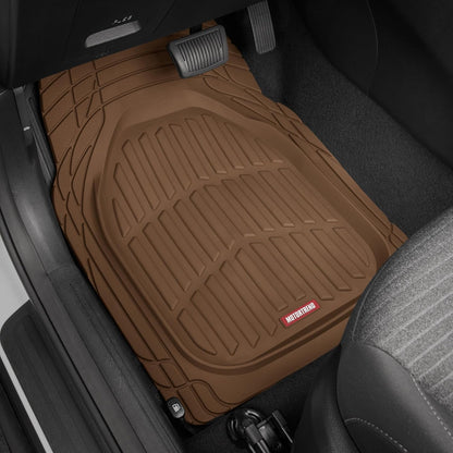 Motor Trend -2 Piece Front Car Floor Mats- Black FlexTough Contour Liners-Deep Dish Heavy Duty Rubber Floor Mats for Car SUV Truck & Van-All Weather Protection, Universal Trim to Fit