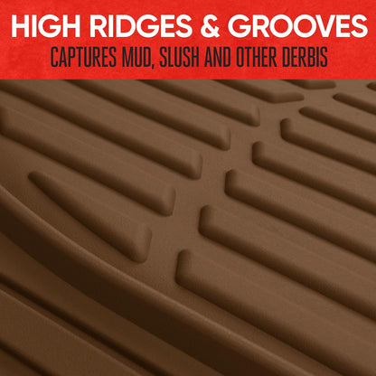 Motor Trend -2 Piece Front Car Floor Mats- Black FlexTough Contour Liners-Deep Dish Heavy Duty Rubber Floor Mats for Car SUV Truck & Van-All Weather Protection, Universal Trim to Fit