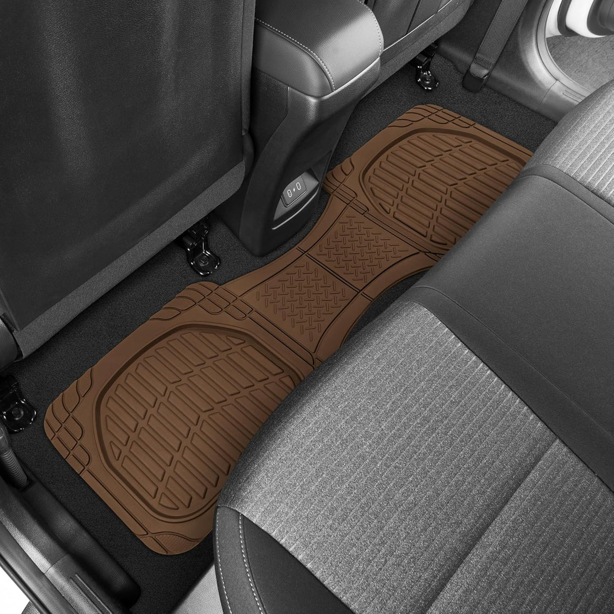 Motor Trend -2 Piece Front Car Floor Mats- Black FlexTough Contour Liners-Deep Dish Heavy Duty Rubber Floor Mats for Car SUV Truck & Van-All Weather Protection, Universal Trim to Fit