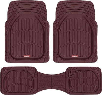 Motor Trend -2 Piece Front Car Floor Mats- Black FlexTough Contour Liners-Deep Dish Heavy Duty Rubber Floor Mats for Car SUV Truck & Van-All Weather Protection, Universal Trim to Fit