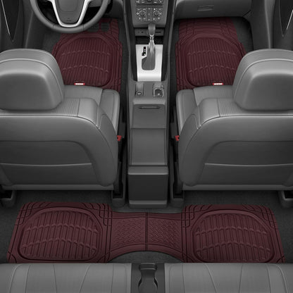 Motor Trend -2 Piece Front Car Floor Mats- Black FlexTough Contour Liners-Deep Dish Heavy Duty Rubber Floor Mats for Car SUV Truck & Van-All Weather Protection, Universal Trim to Fit