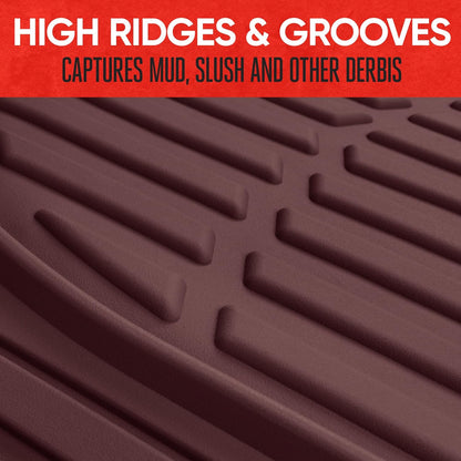 Motor Trend -2 Piece Front Car Floor Mats- Black FlexTough Contour Liners-Deep Dish Heavy Duty Rubber Floor Mats for Car SUV Truck & Van-All Weather Protection, Universal Trim to Fit