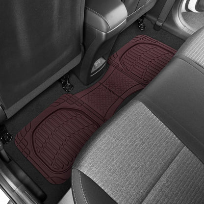 Motor Trend -2 Piece Front Car Floor Mats- Black FlexTough Contour Liners-Deep Dish Heavy Duty Rubber Floor Mats for Car SUV Truck & Van-All Weather Protection, Universal Trim to Fit
