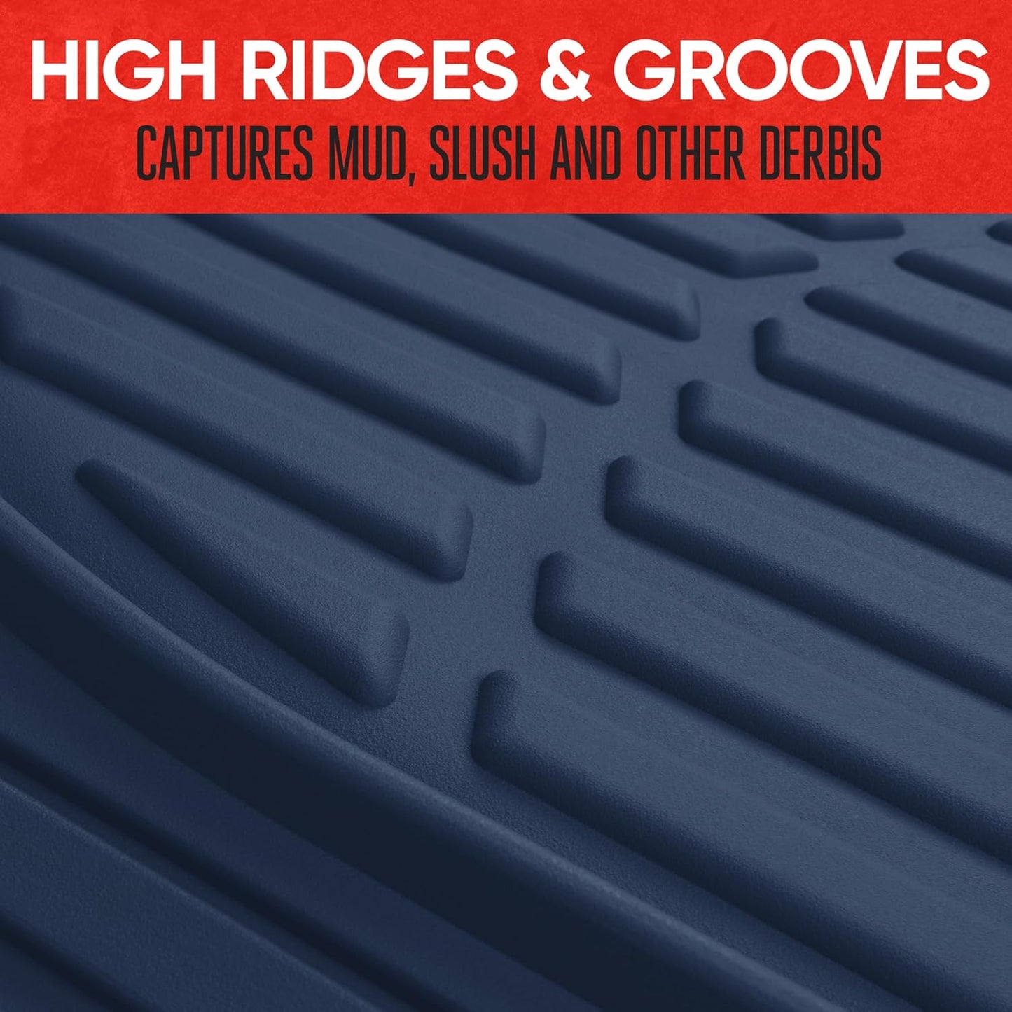 Motor Trend -2 Piece Front Car Floor Mats- Black FlexTough Contour Liners-Deep Dish Heavy Duty Rubber Floor Mats for Car SUV Truck & Van-All Weather Protection, Universal Trim to Fit