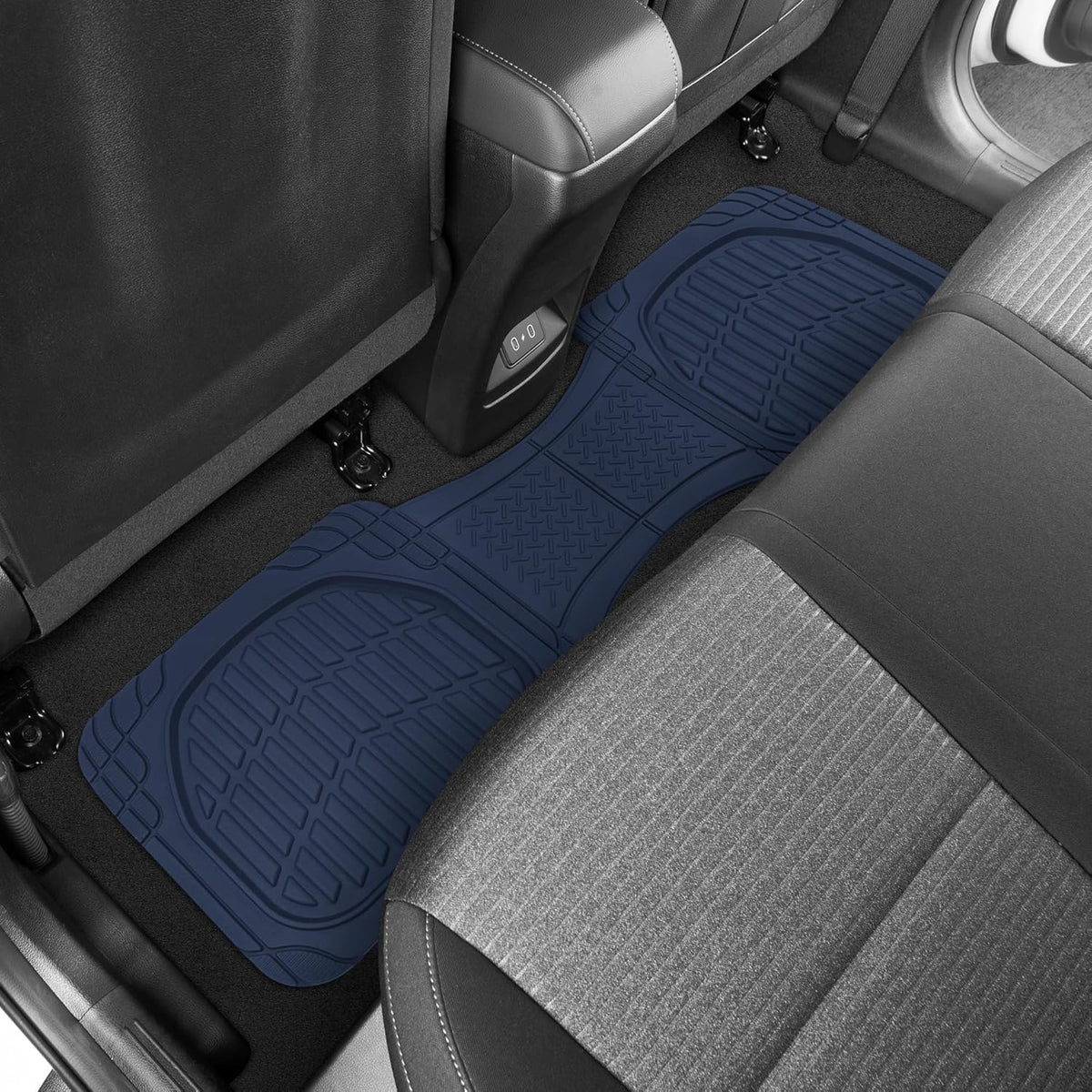 Motor Trend -2 Piece Front Car Floor Mats- Black FlexTough Contour Liners-Deep Dish Heavy Duty Rubber Floor Mats for Car SUV Truck & Van-All Weather Protection, Universal Trim to Fit