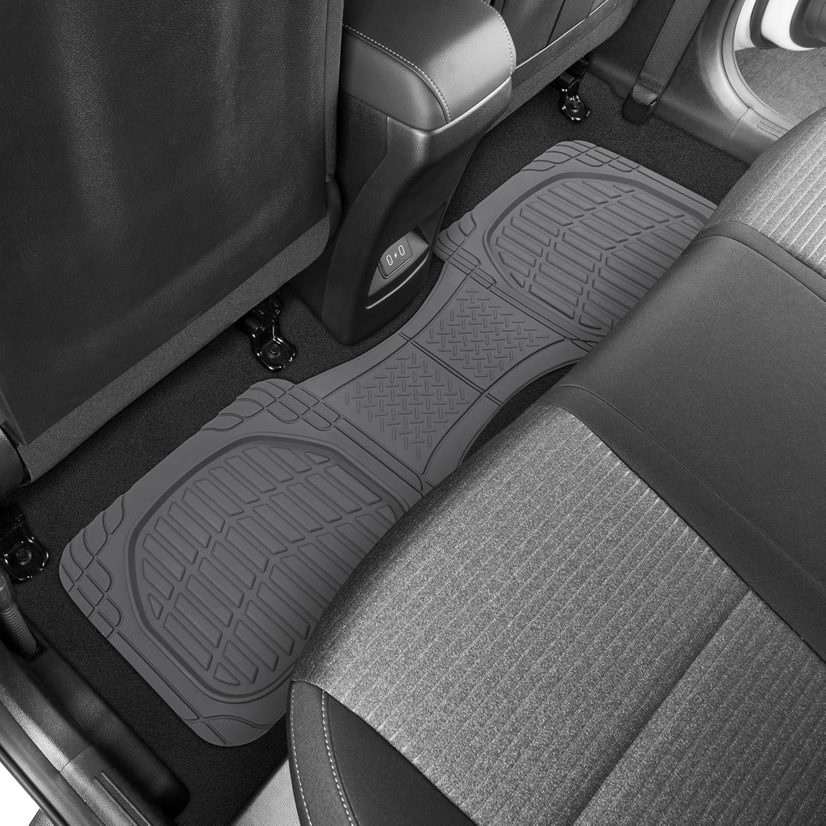 Motor Trend -2 Piece Front Car Floor Mats- Black FlexTough Contour Liners-Deep Dish Heavy Duty Rubber Floor Mats for Car SUV Truck & Van-All Weather Protection, Universal Trim to Fit