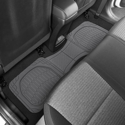 Motor Trend -2 Piece Front Car Floor Mats- Black FlexTough Contour Liners-Deep Dish Heavy Duty Rubber Floor Mats for Car SUV Truck & Van-All Weather Protection, Universal Trim to Fit