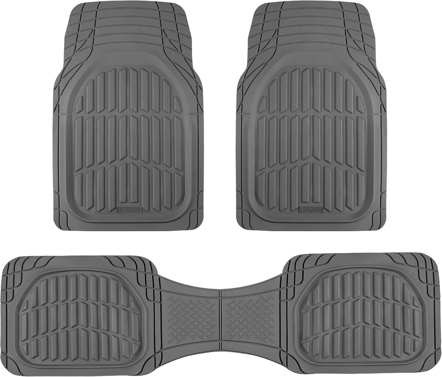 Motor Trend -2 Piece Front Car Floor Mats- Black FlexTough Contour Liners-Deep Dish Heavy Duty Rubber Floor Mats for Car SUV Truck & Van-All Weather Protection, Universal Trim to Fit